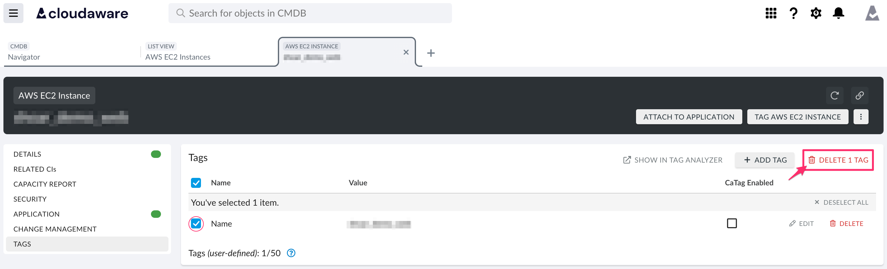 CMDB - Tag resources - Tag Analyzer - delete tag.png