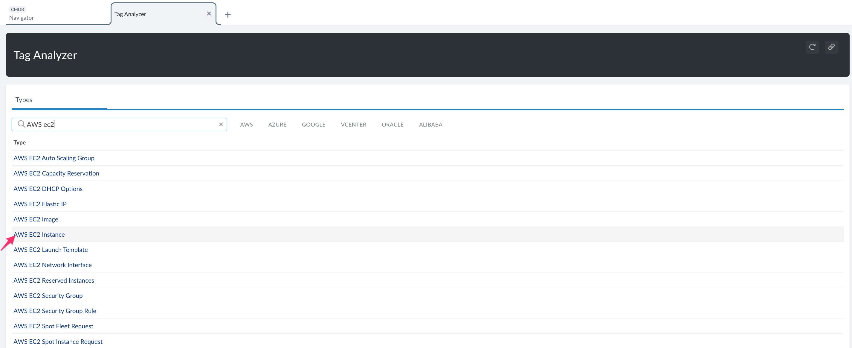 CMDB - Tag resources - Tag Analyzer - select object type.png