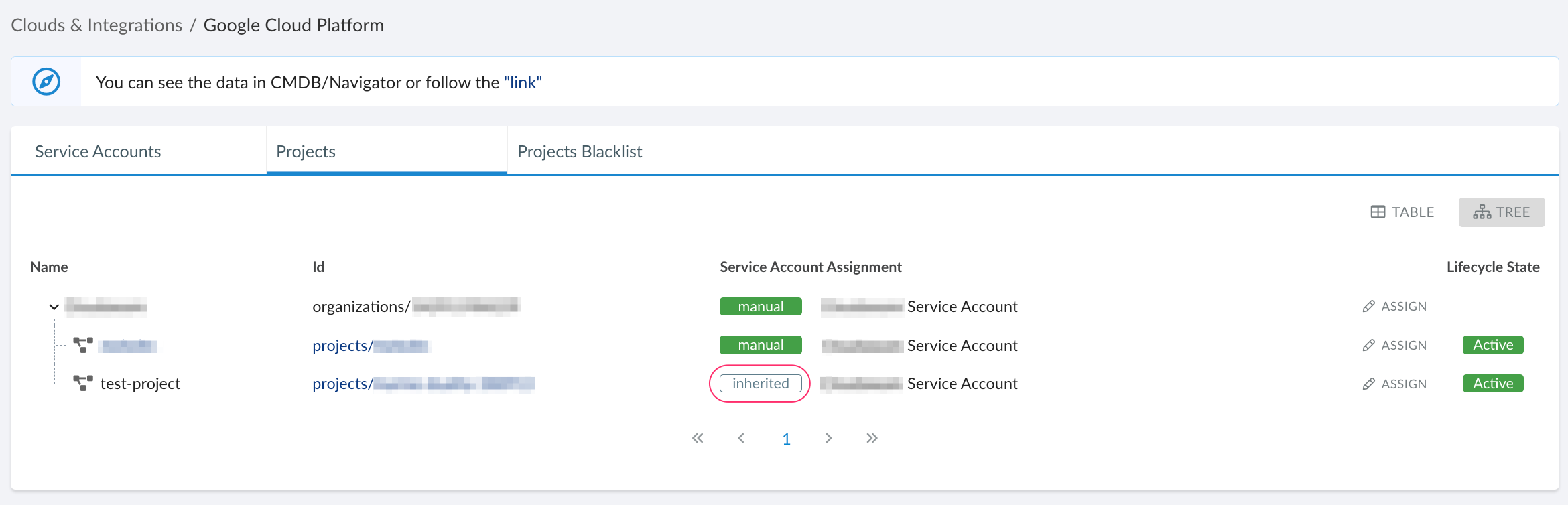 Google Cloud Platform - Managing Projects and Service Accounts - Projects - Assign service accounts - parent - inherited.png