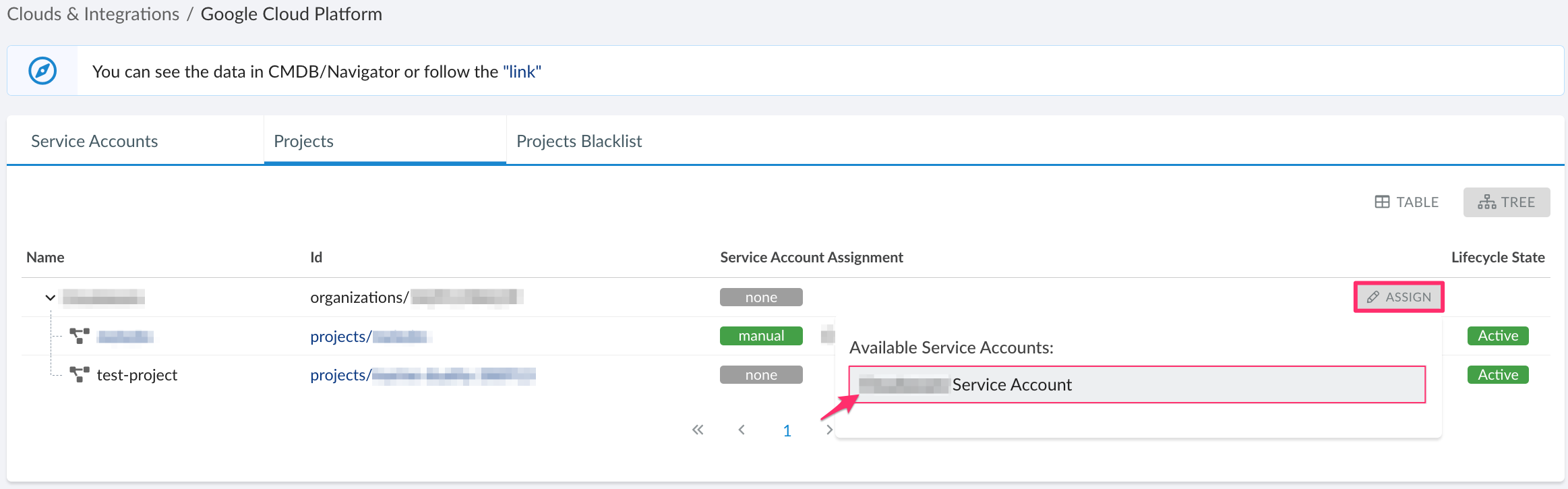 Google Cloud Platform - Managing Projects and Service Accounts - Projects - Assign service accounts - parent.png