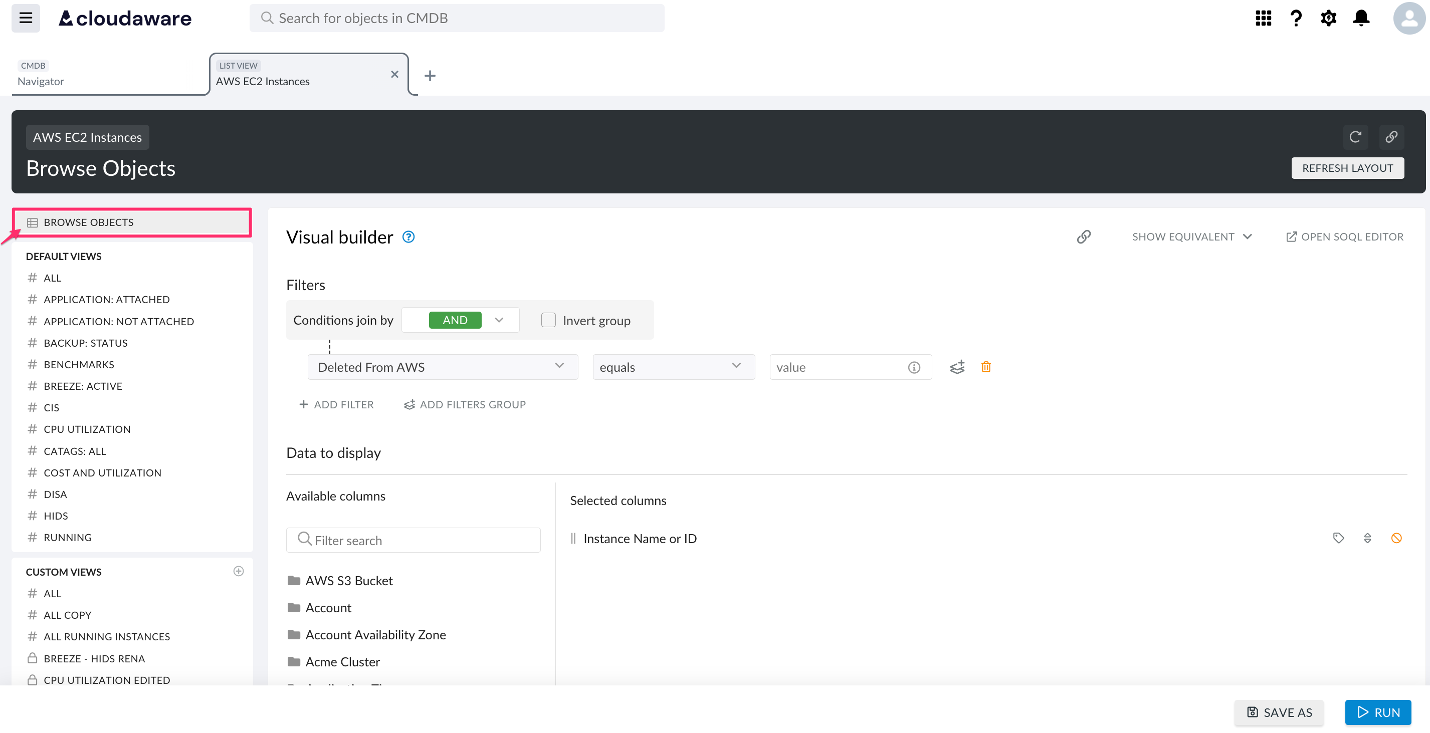 CMDB - Browse objects - click Browse Objects.png