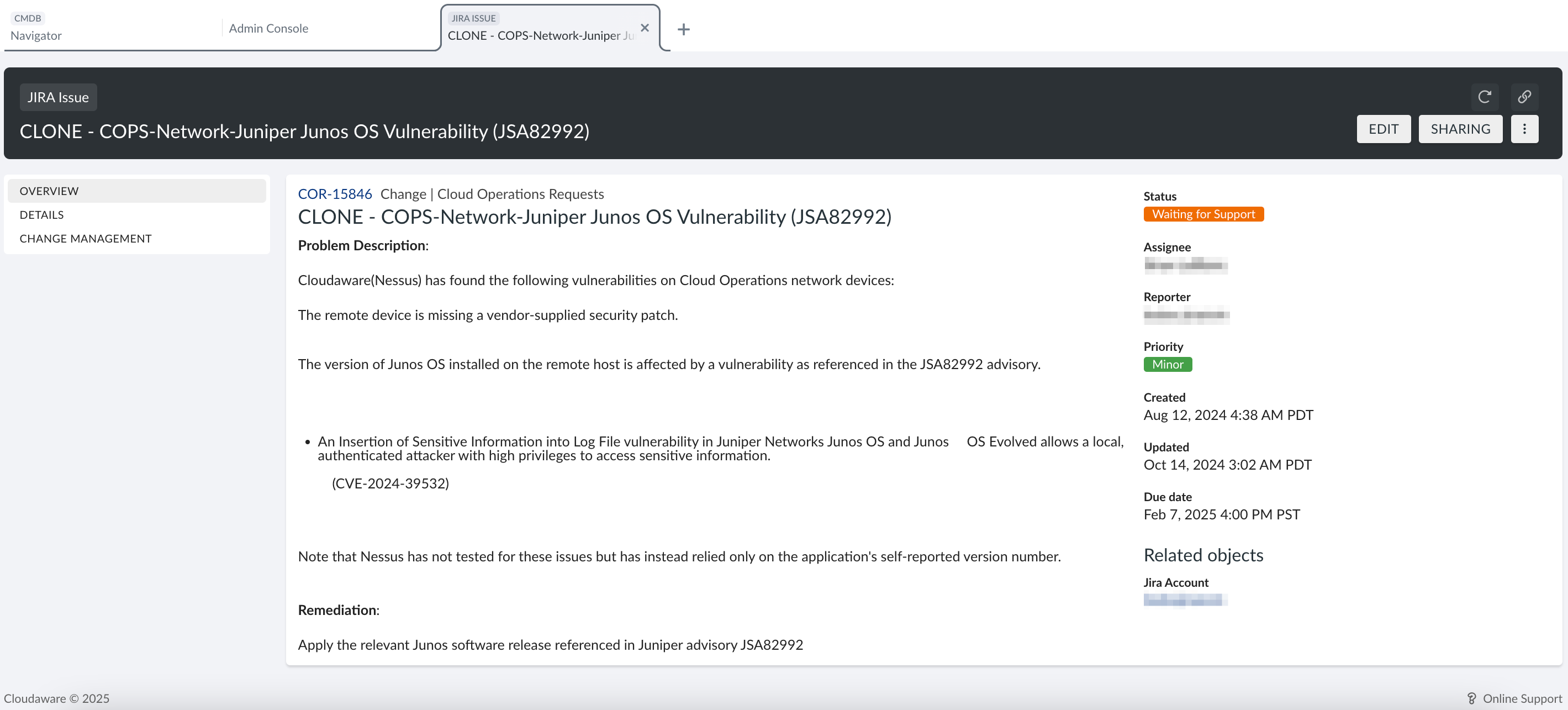 Jira - Jira accounts - Jira issue example in CMDB.png