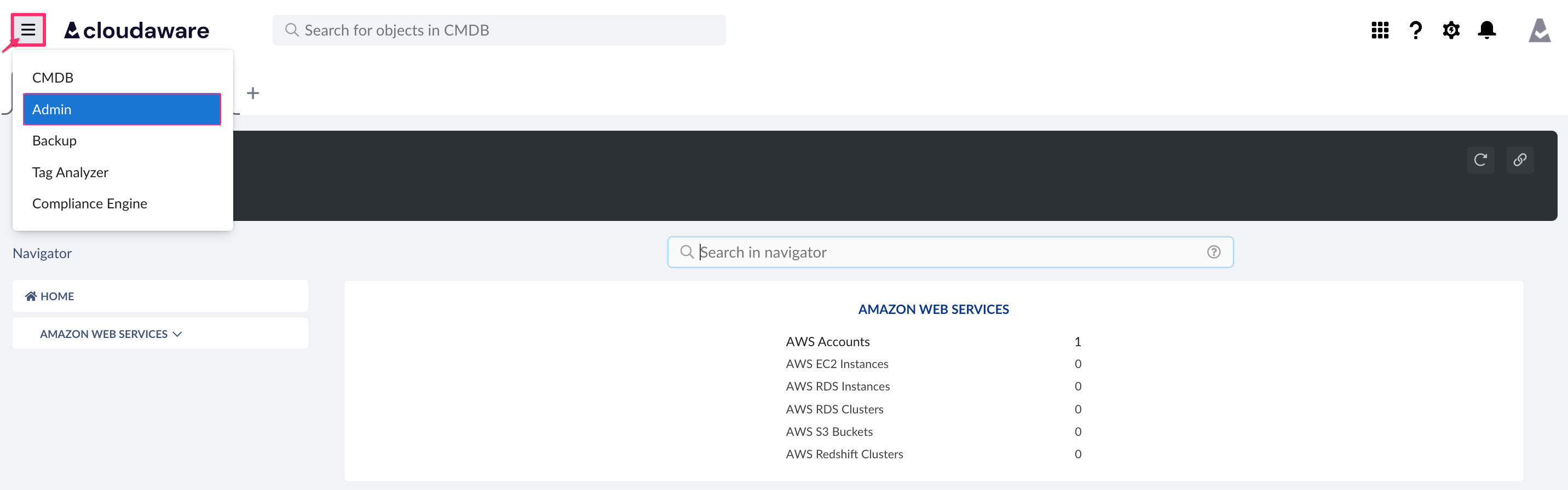 AWS Organizations - setup in Cloudaware - admin.png