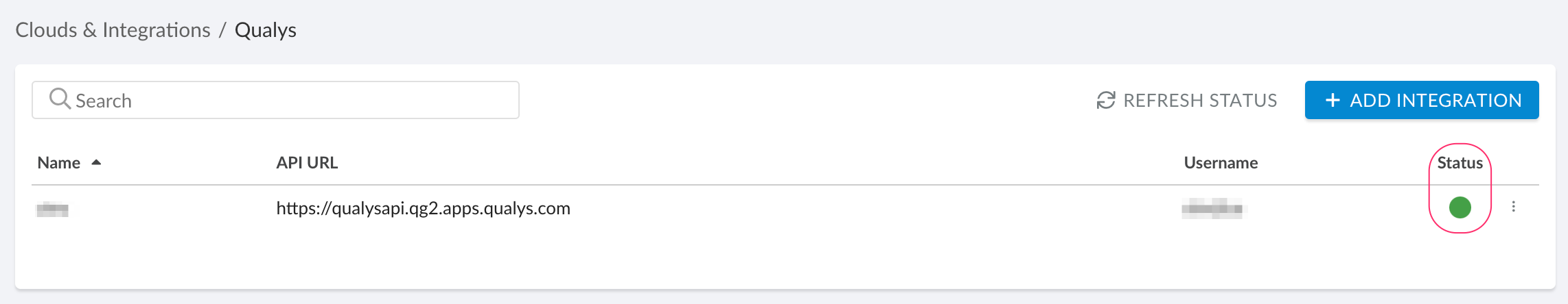 Qualys - setup in Cloudaware - integration status.png