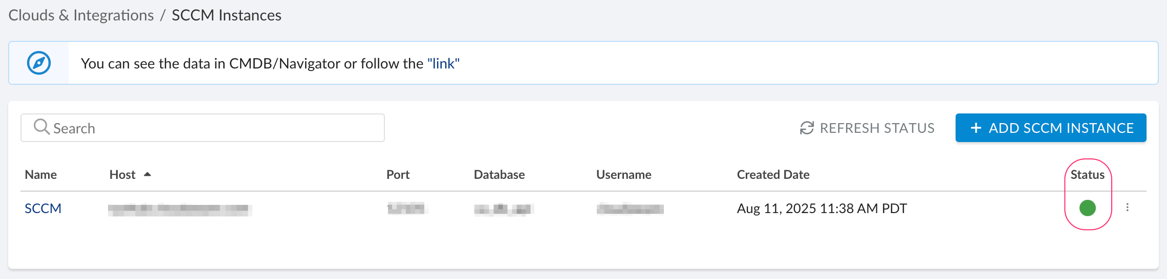 SCCM - SCCM integration status.png