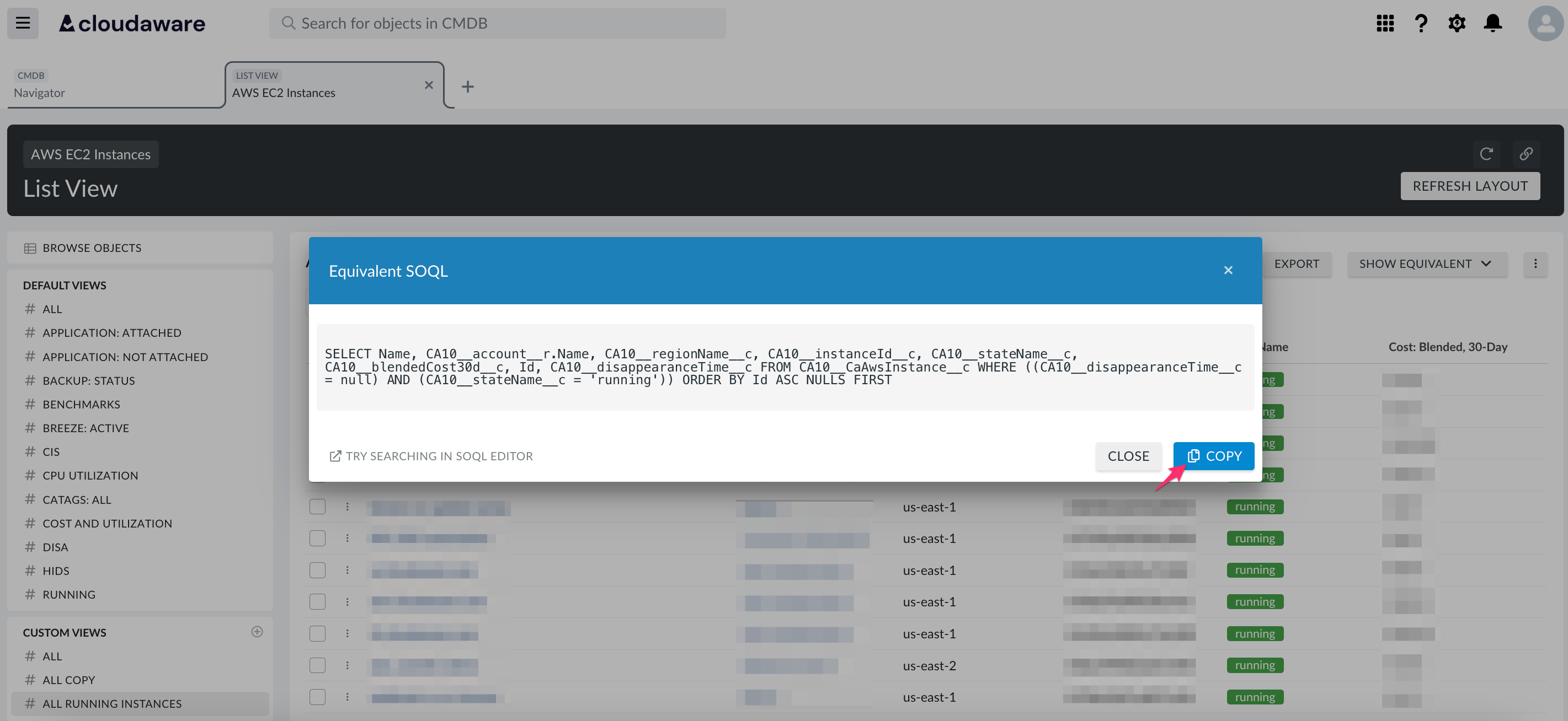 CMDB - Export data from list view - Copy SOQL.png