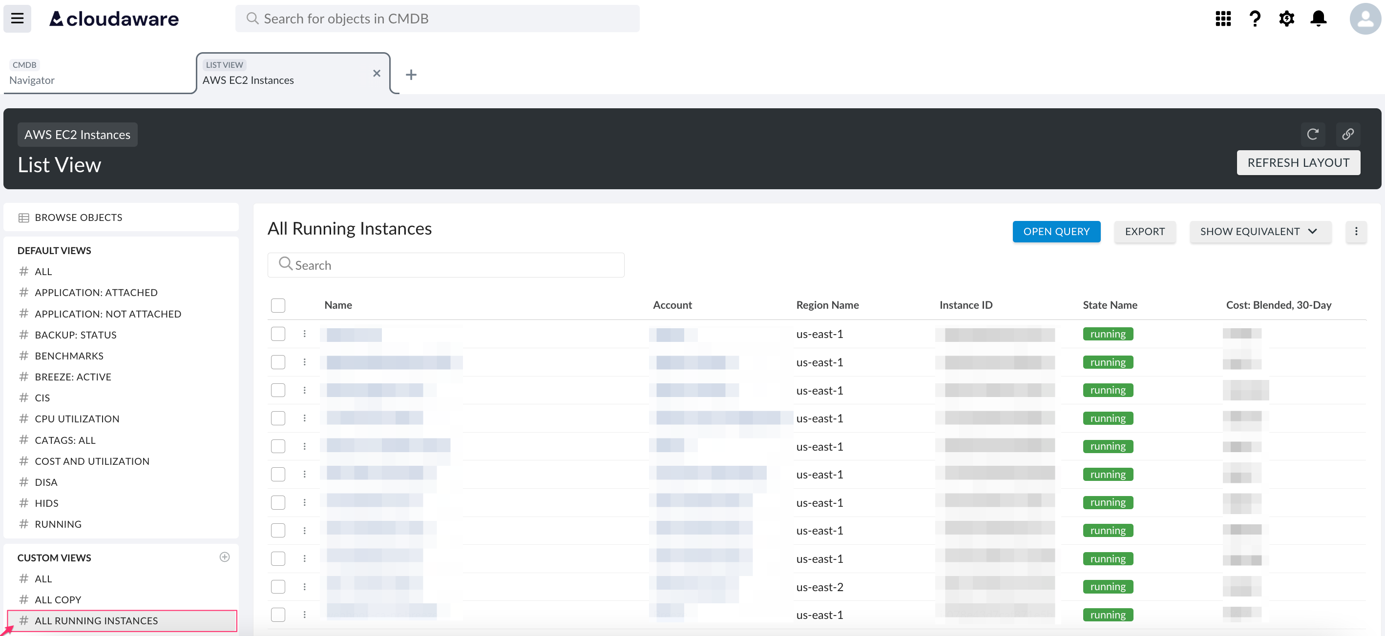 CMDB - Export data from list view - select the list view.png