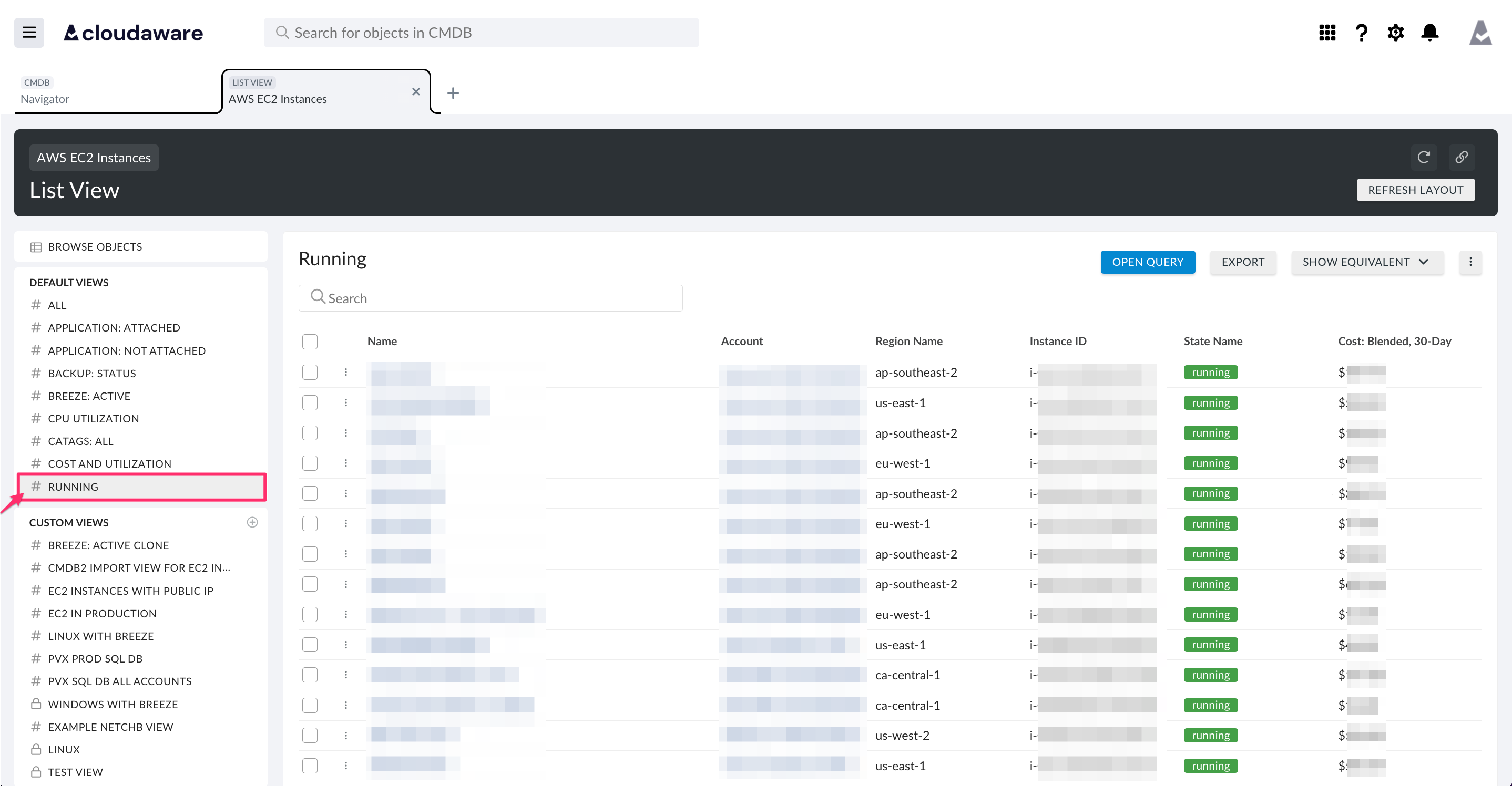 CMDB - Export data from list view - select the list view.png