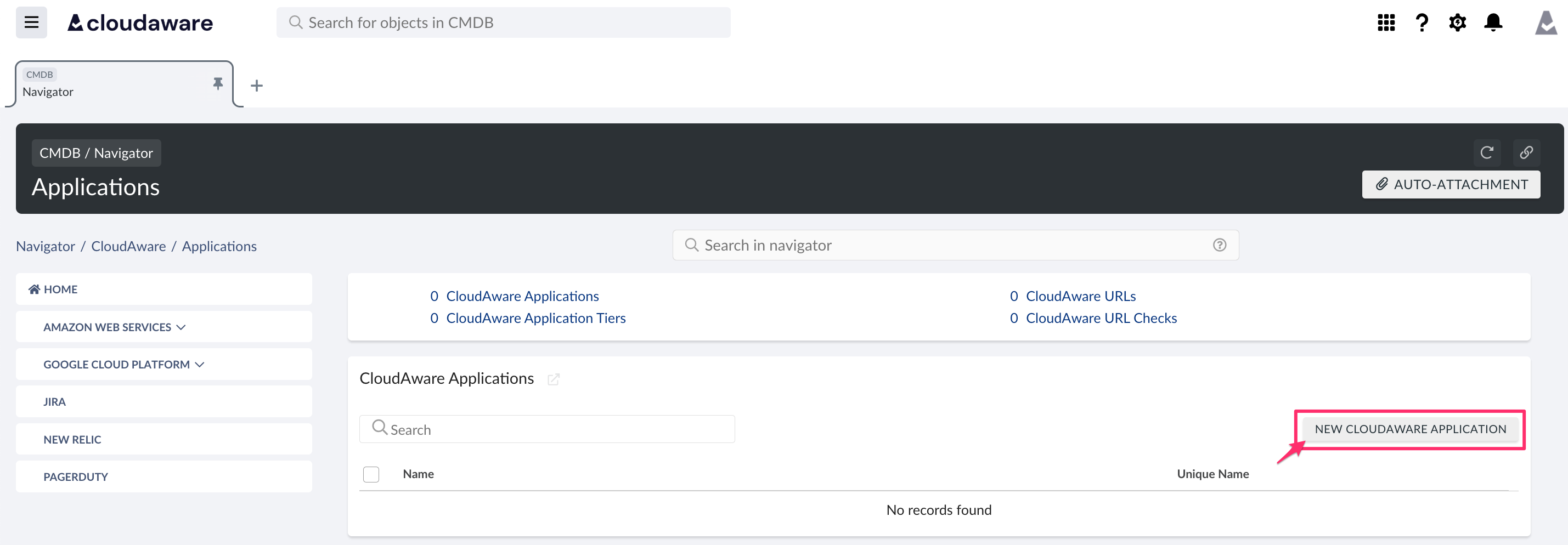 Cloudaware Applications - overview - new Cloudaware application.png