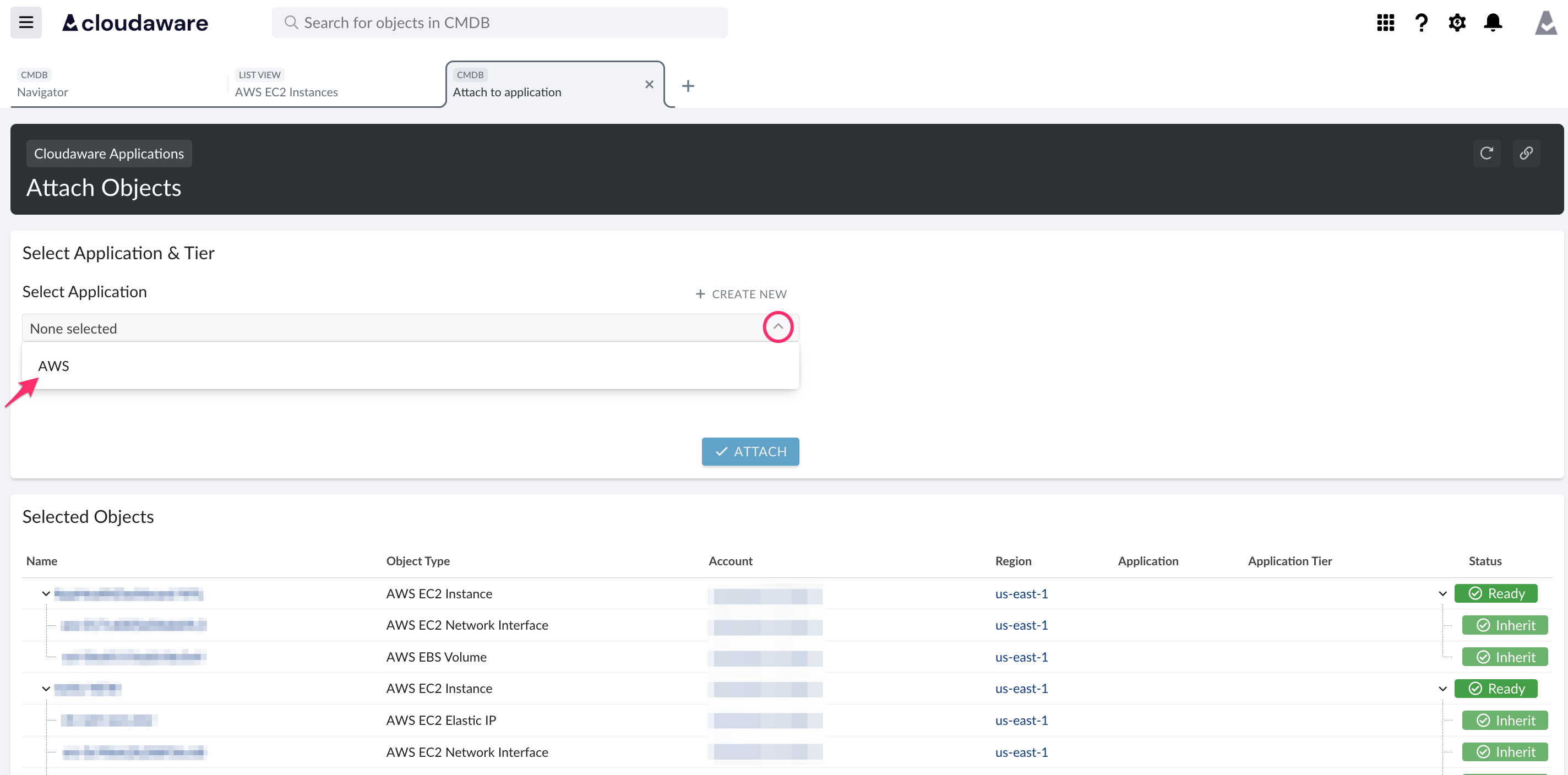 Cloudaware Applications - overview - select the application.png