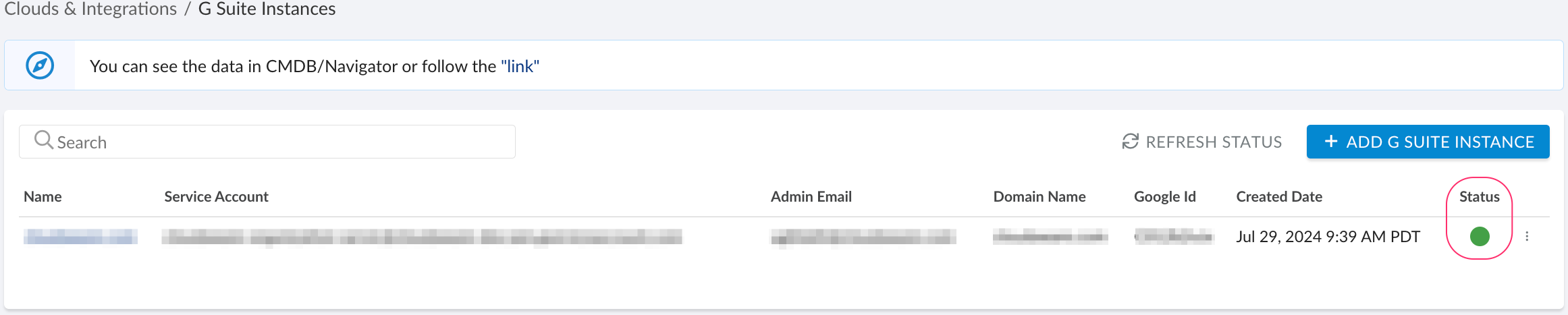 Google Workspace - setup in Cloudaware - G-Suite integration status.png