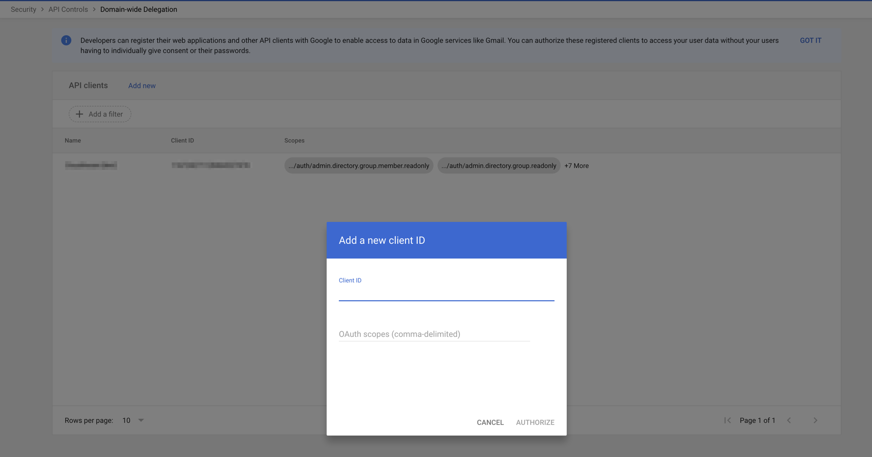 Google Workspace - setup in Google - add new Client ID.png
