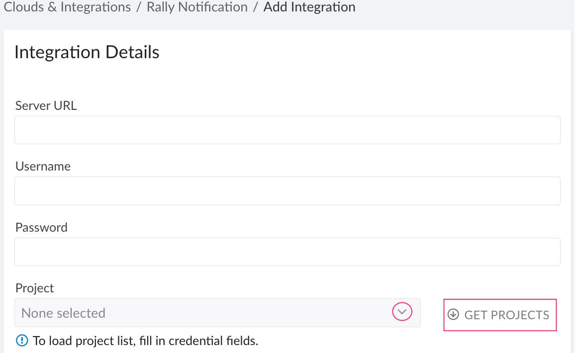 Rally Notification - Rally Notification integration details - credentials.png