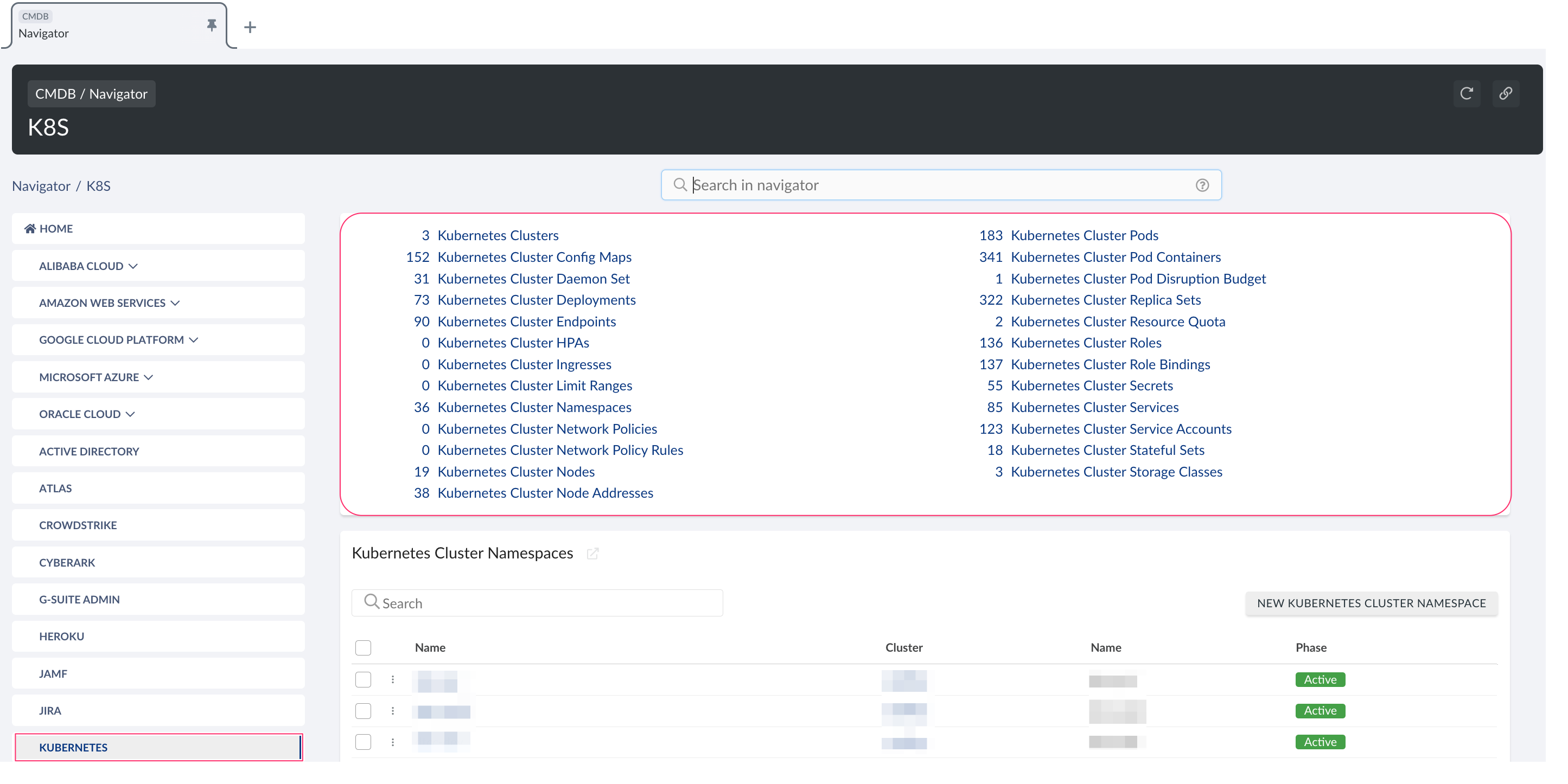 Kubernetes cluster - Kubernetes objects in CMDB.png