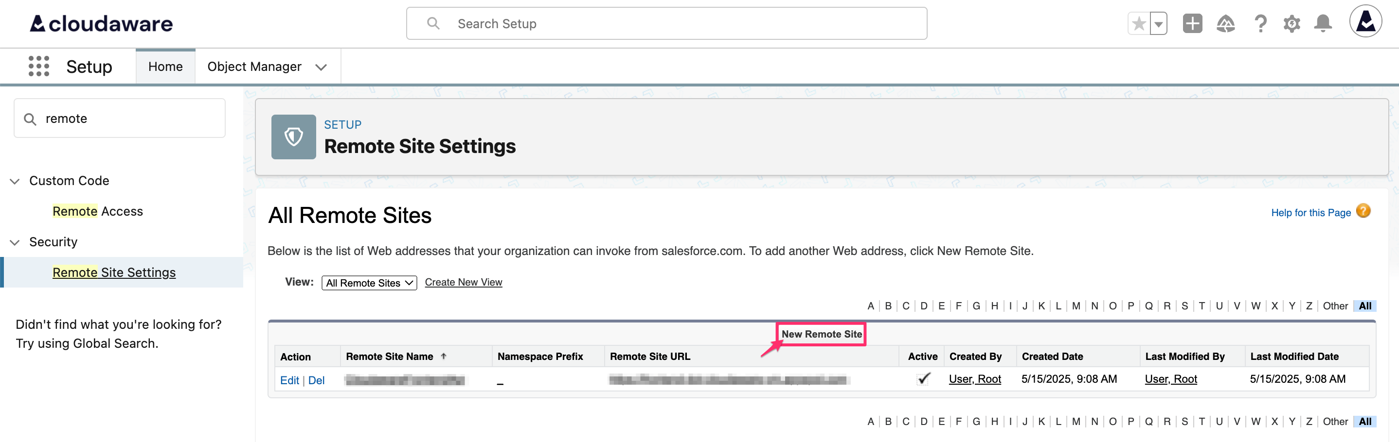 Okta SSO - setup in Cloudaware - Metadata URL - Remote Site Settings.png