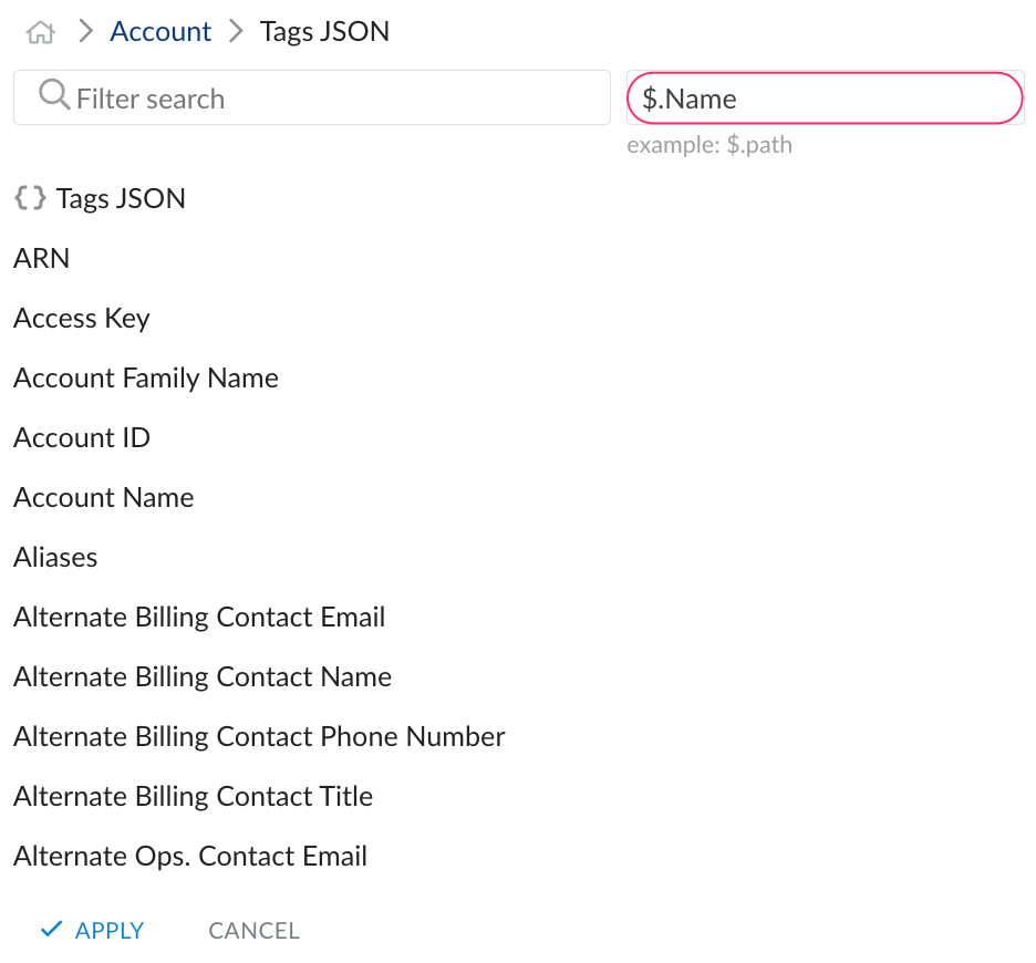 CMDB - Create list views - filter criteria - JSON field.png