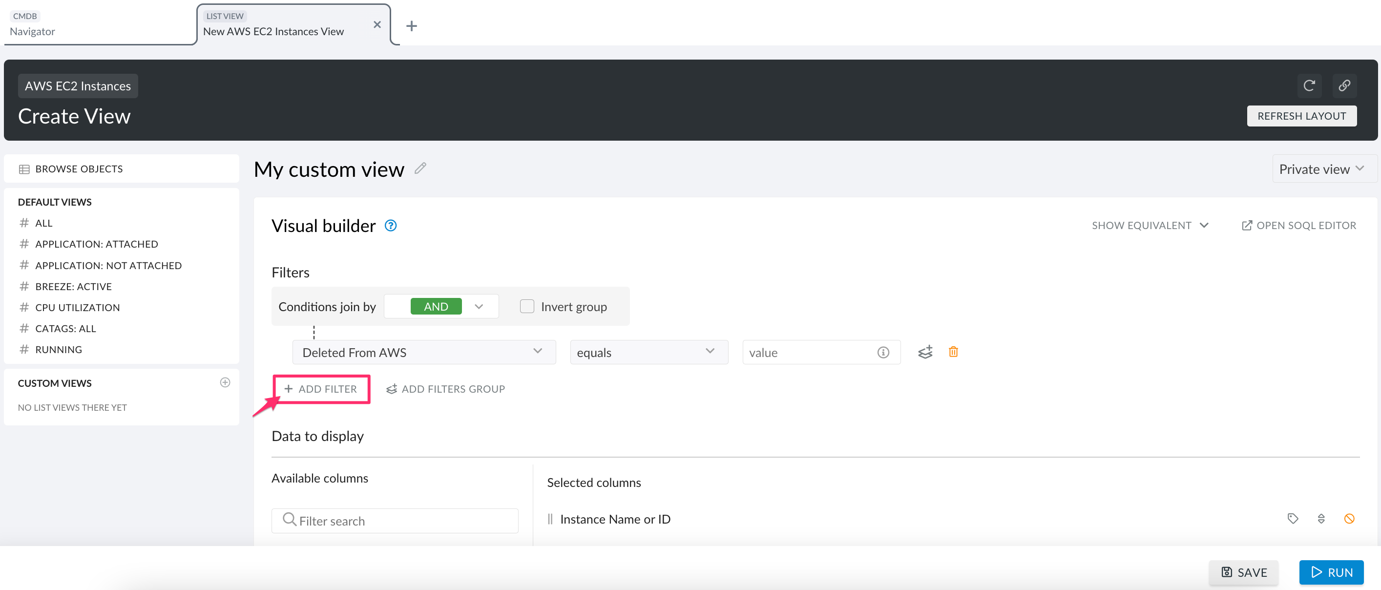 CMDB - Create list views - filter criteria - add filter.png