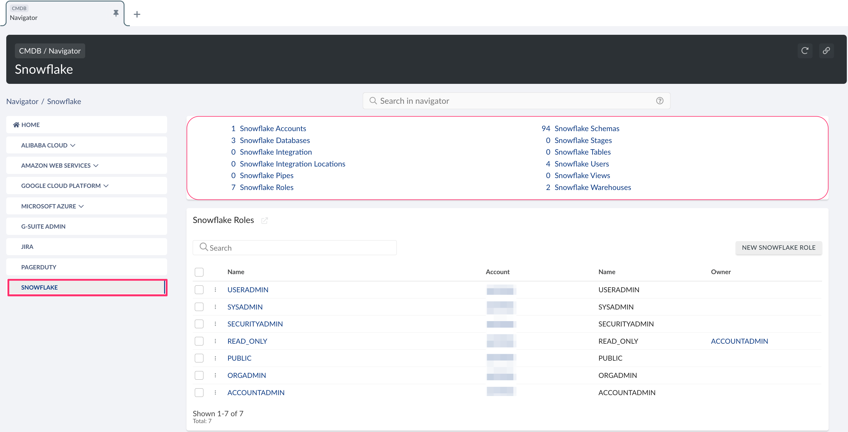 Snowflake - Snowflake objects in CMDB.png