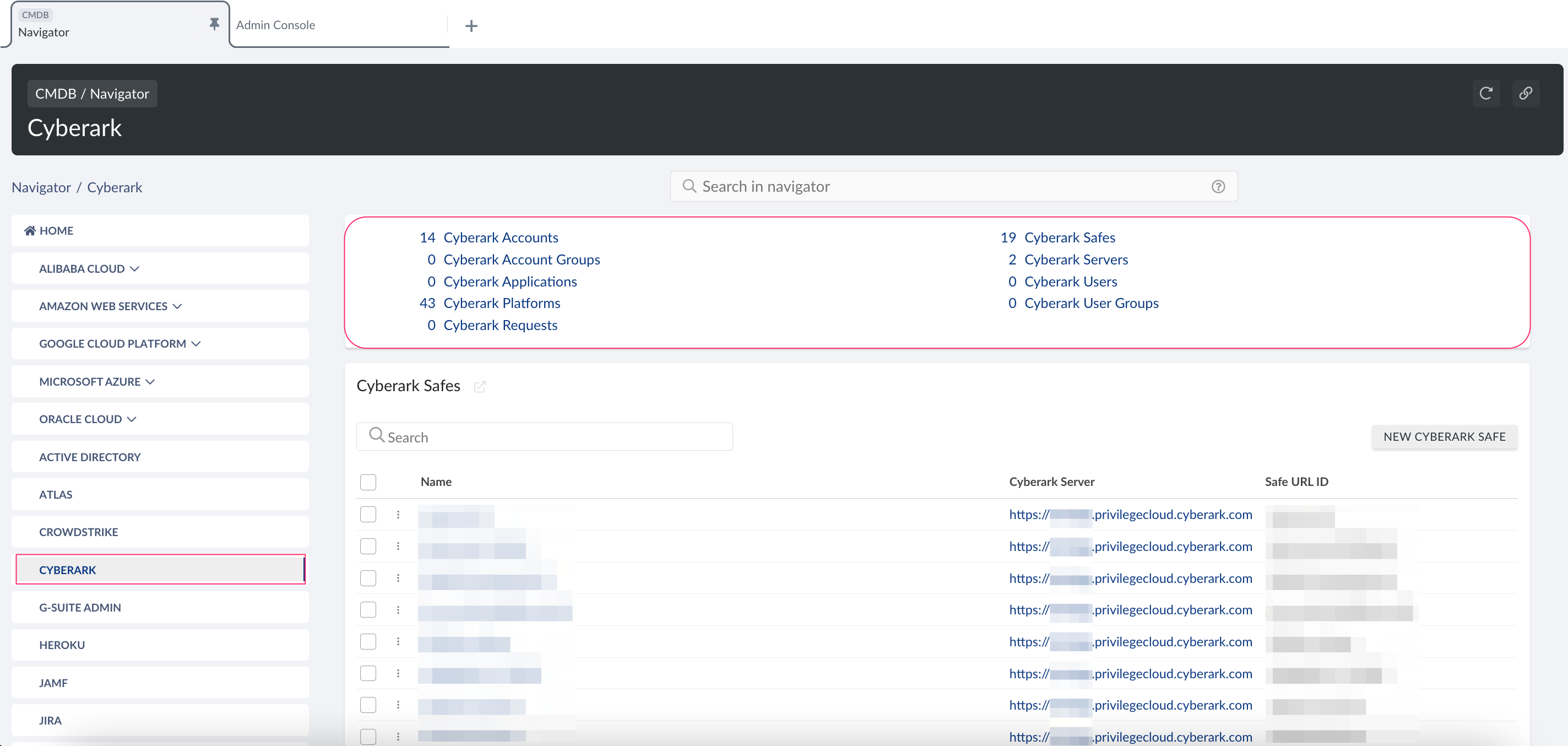 CyberArk - CyberArk objects in CMDB.png