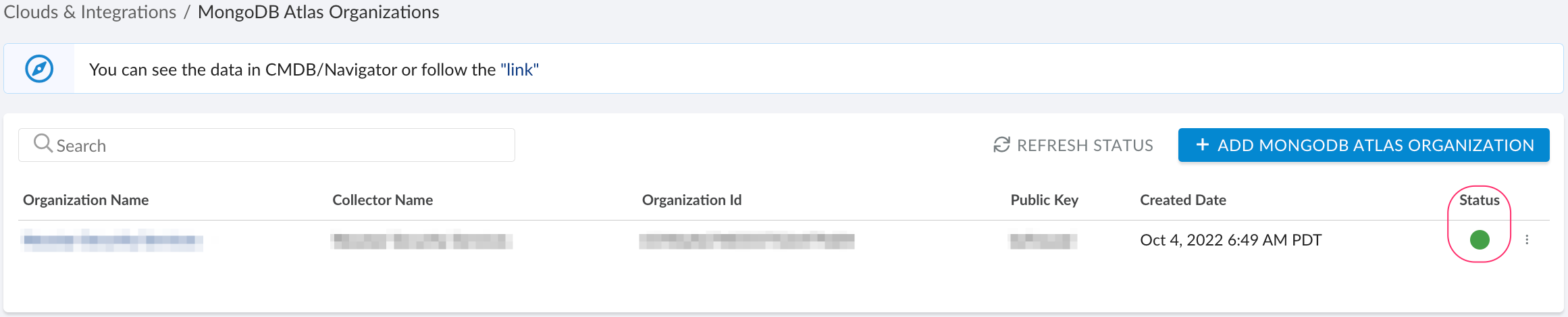MongoDB Atlas - integration status.png