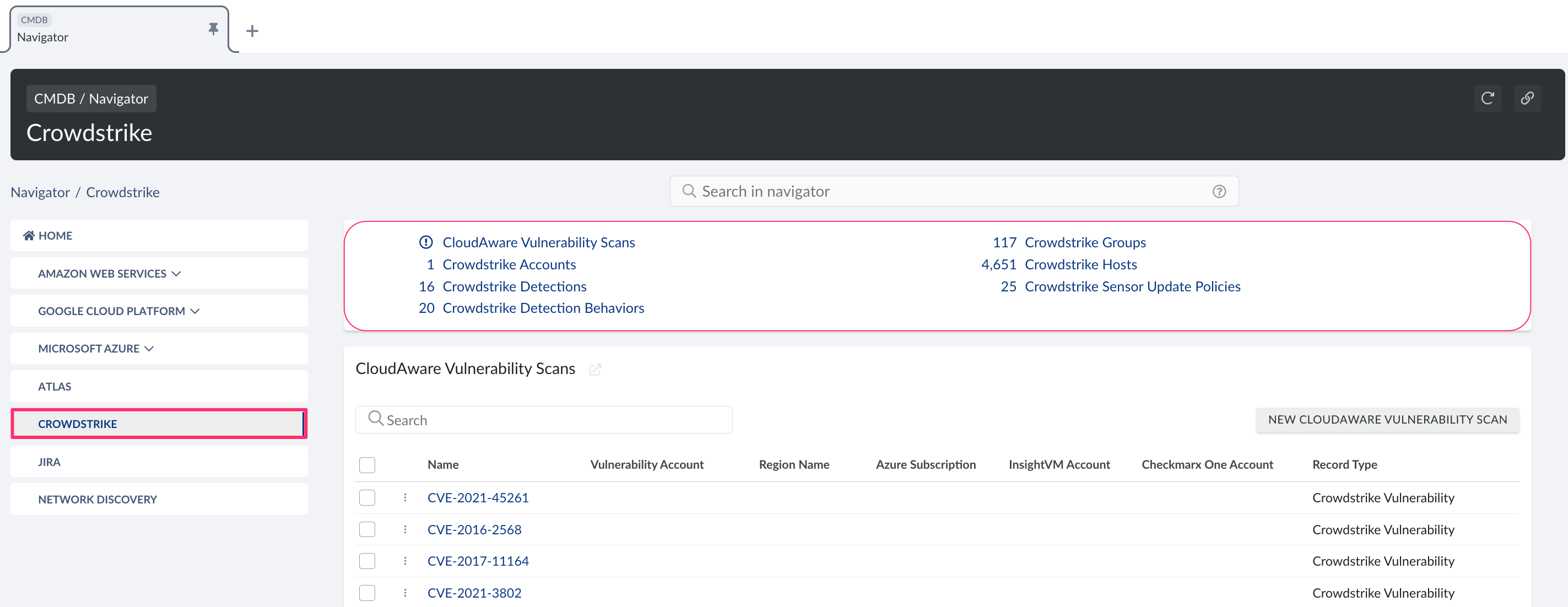 CrowdStrike - CrowdStrike objects in CMDB.png
