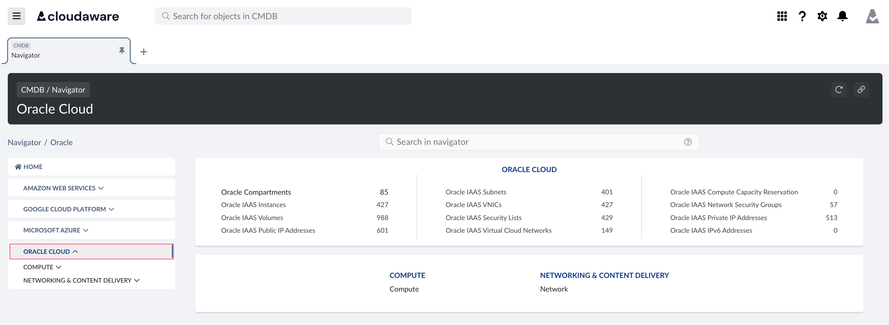 Oracle Cloud - Oracle Cloud objects in CMDB.png