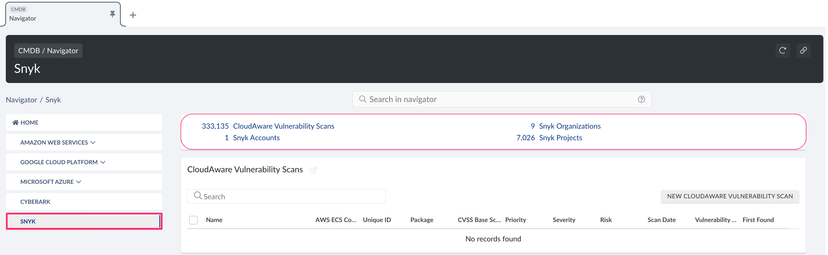 Snyk - Snyk objects in CMDB.png