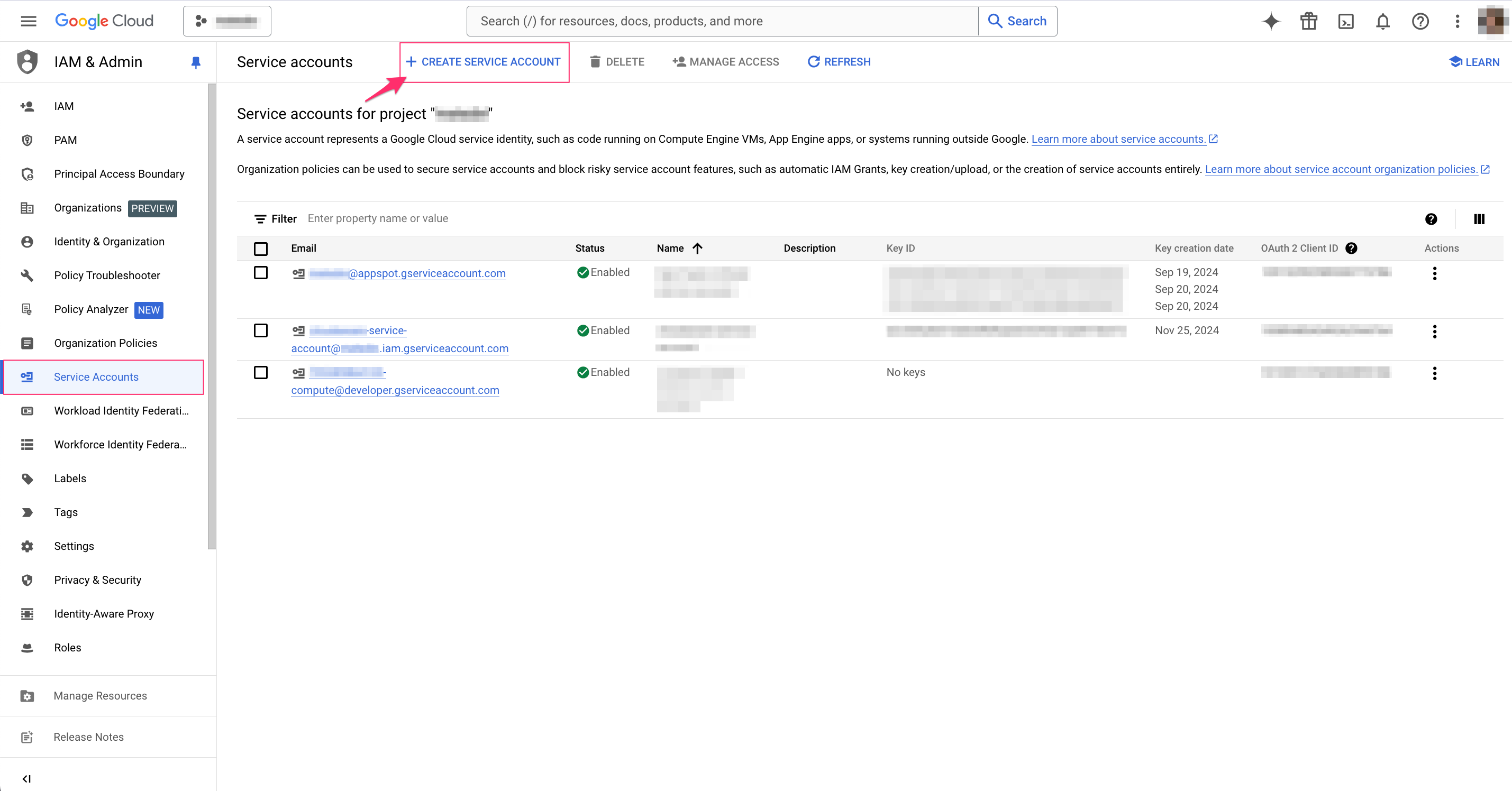 GCP start guide - setup in Google - create service account.png