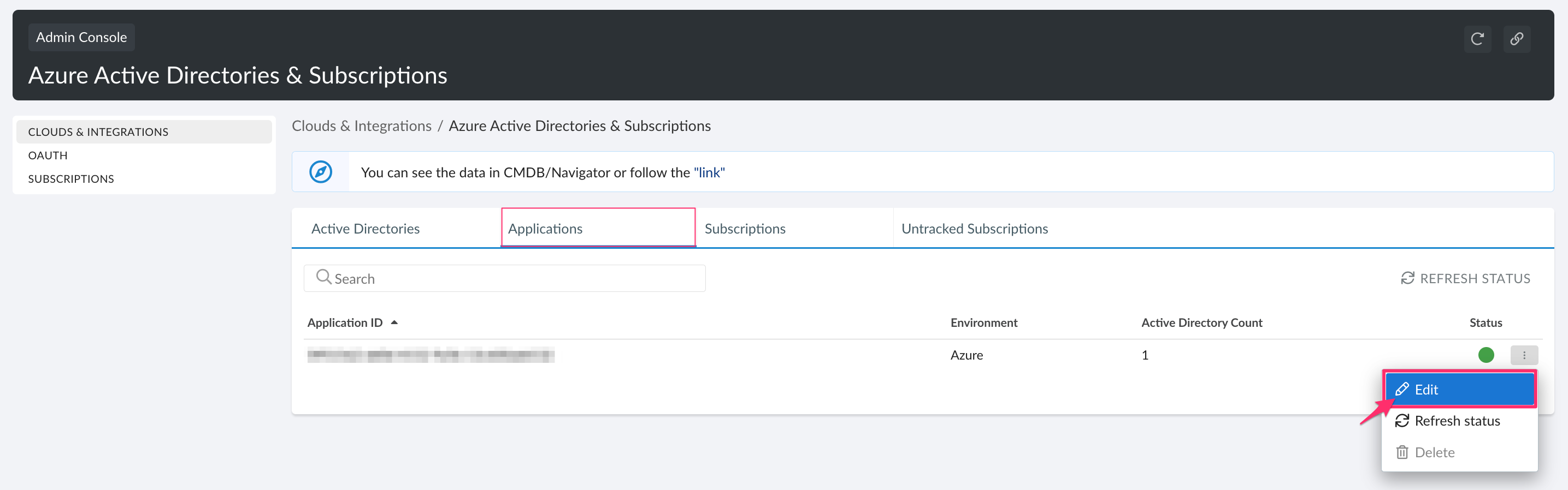 Azure start guide - setup in Cloudaware - CMDB - application status - edit.png