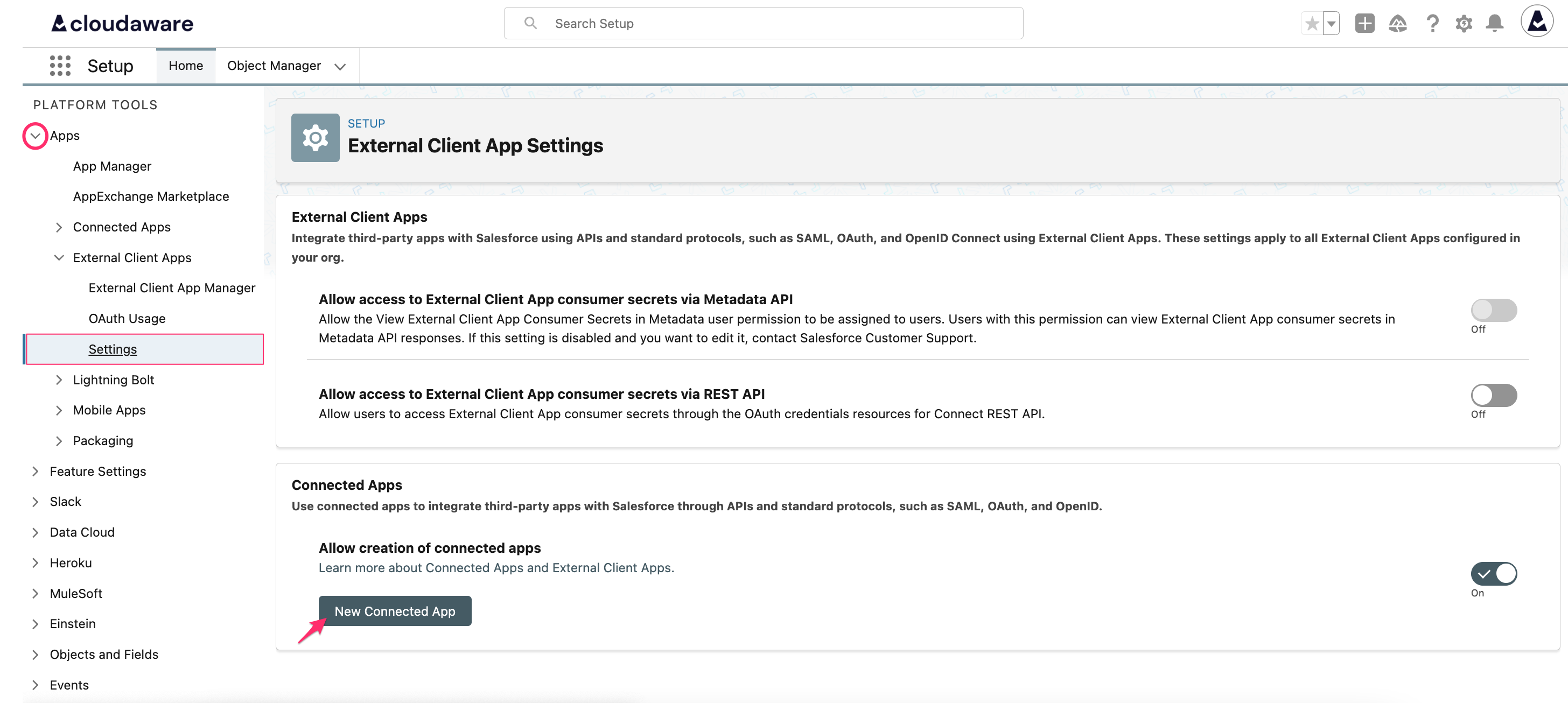 CMDB - Connected App - click New Connected App.png