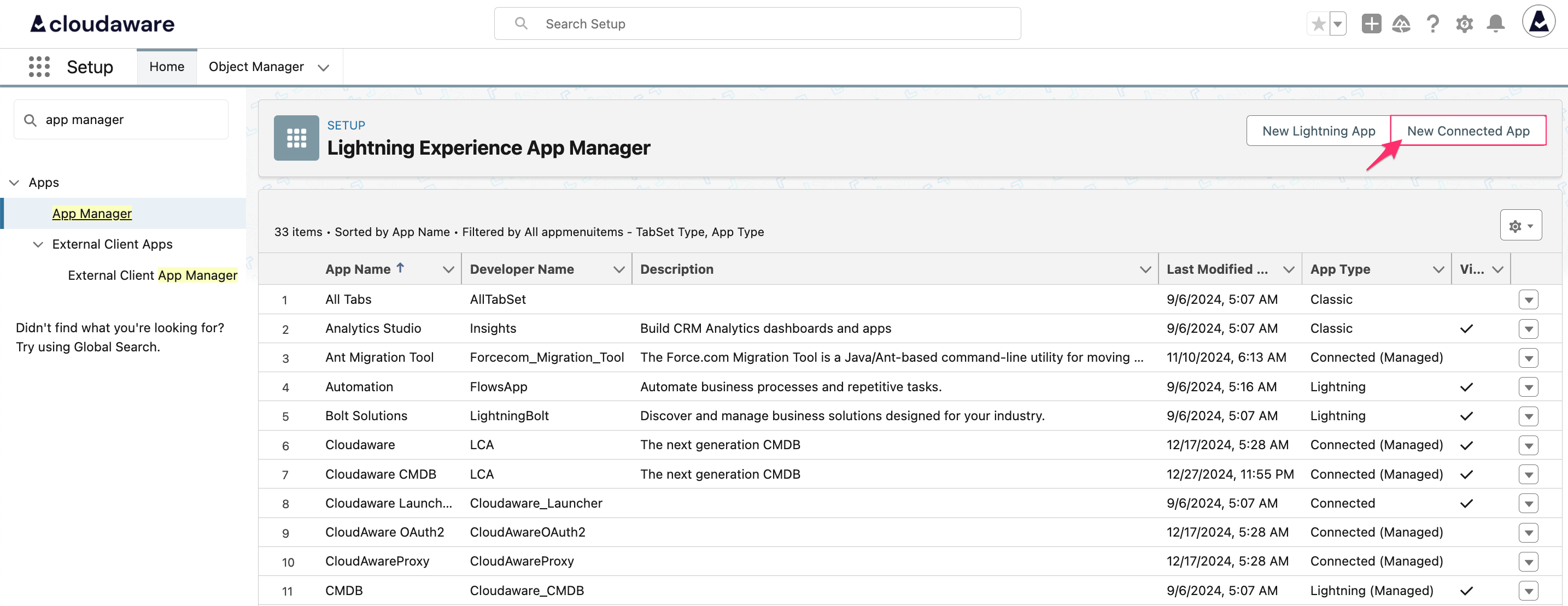 CMDB - Connected App - click New Connected App.png