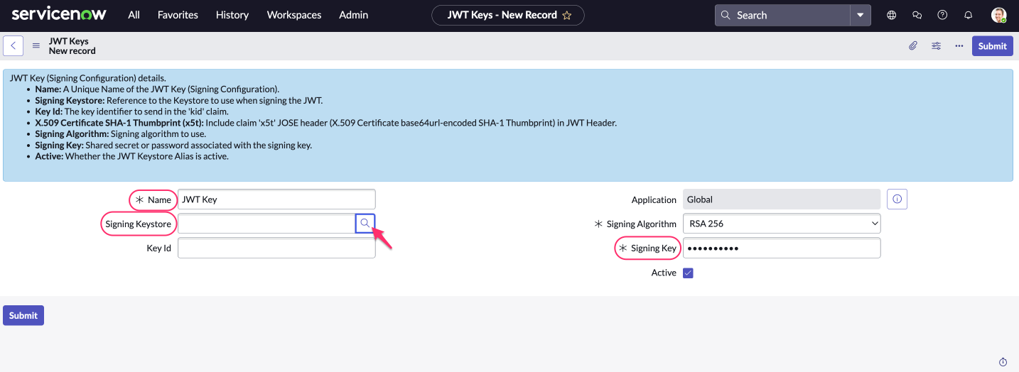 Cloudaware CMDB App Manual Installation - SNow-to-Google - JWT key details.png