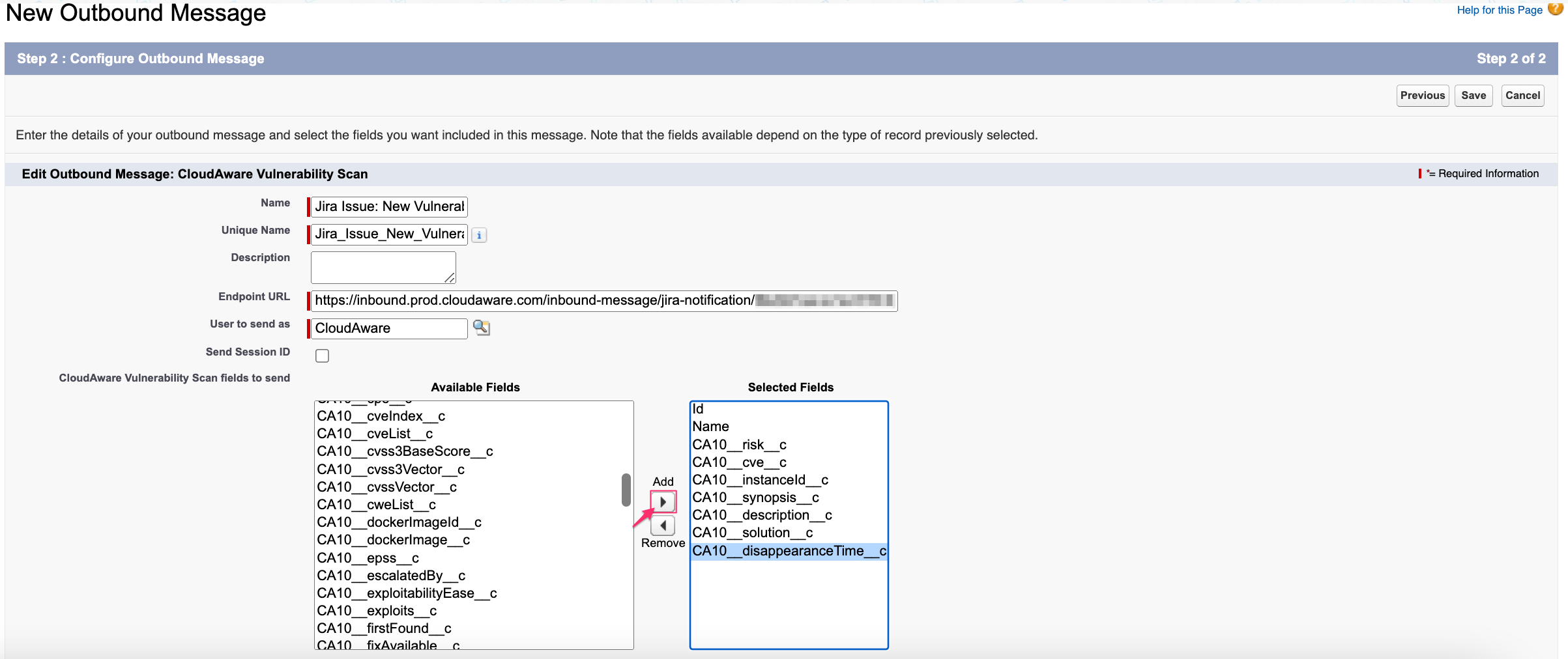 Jira - Jira actions - outbound message - configure the message.png