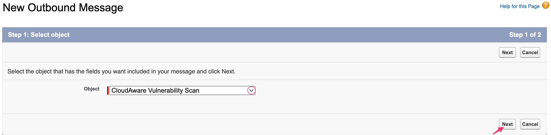 Jira - Jira actions - outbound message - select the object.png