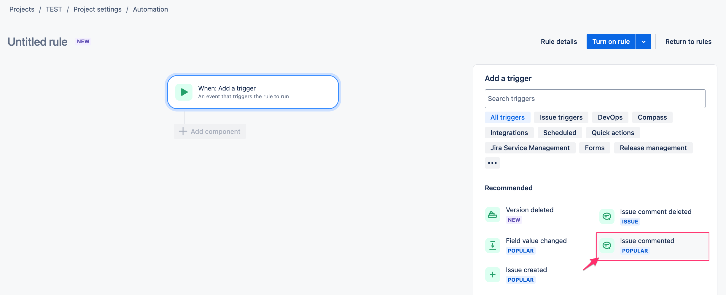 Jira - Bulk-close Jira issues with comments - add a trigger for When.png