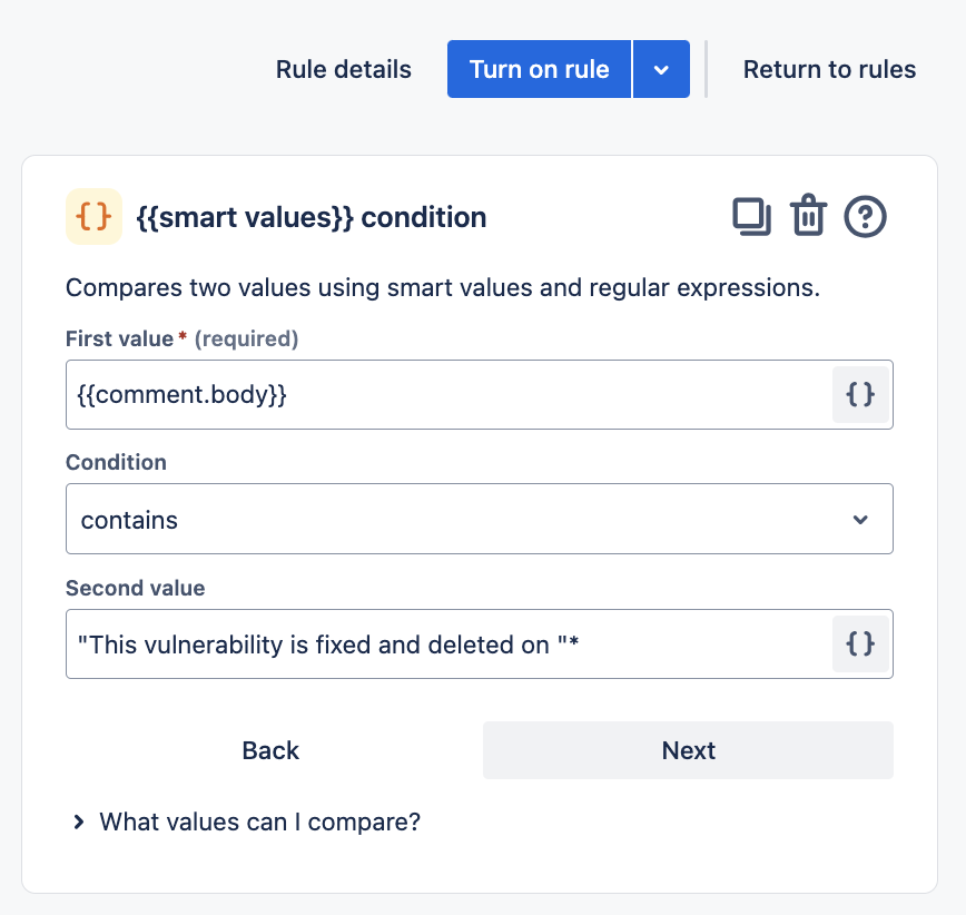 Jira - Bulk-close Jira issues with comments - set up smart values condition.png