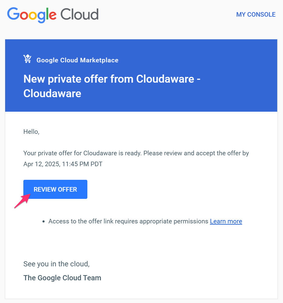 Subscribing to Cloudaware - Google Marketplace - review offer.png