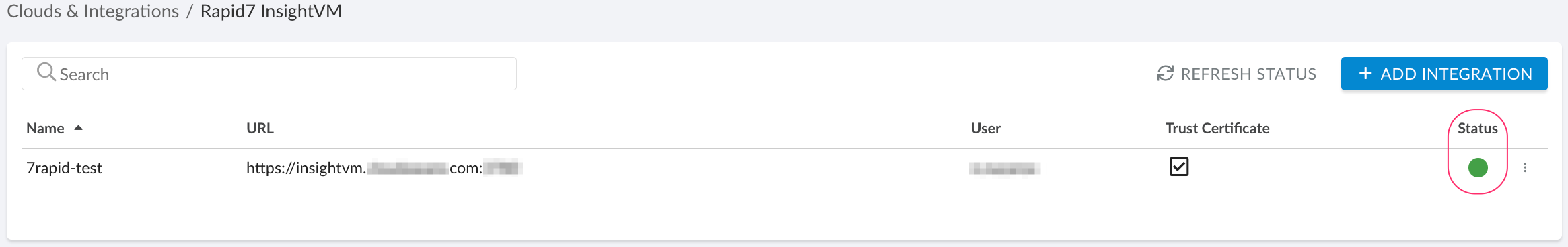 Rapid7 InsightVM - Rapid7 InsightVM integration status.png