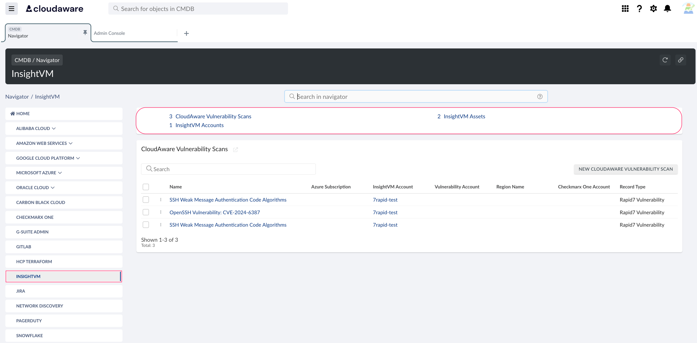 Rapid7 InsightVM - Rapid7 InsightVM objects in CMDB.png