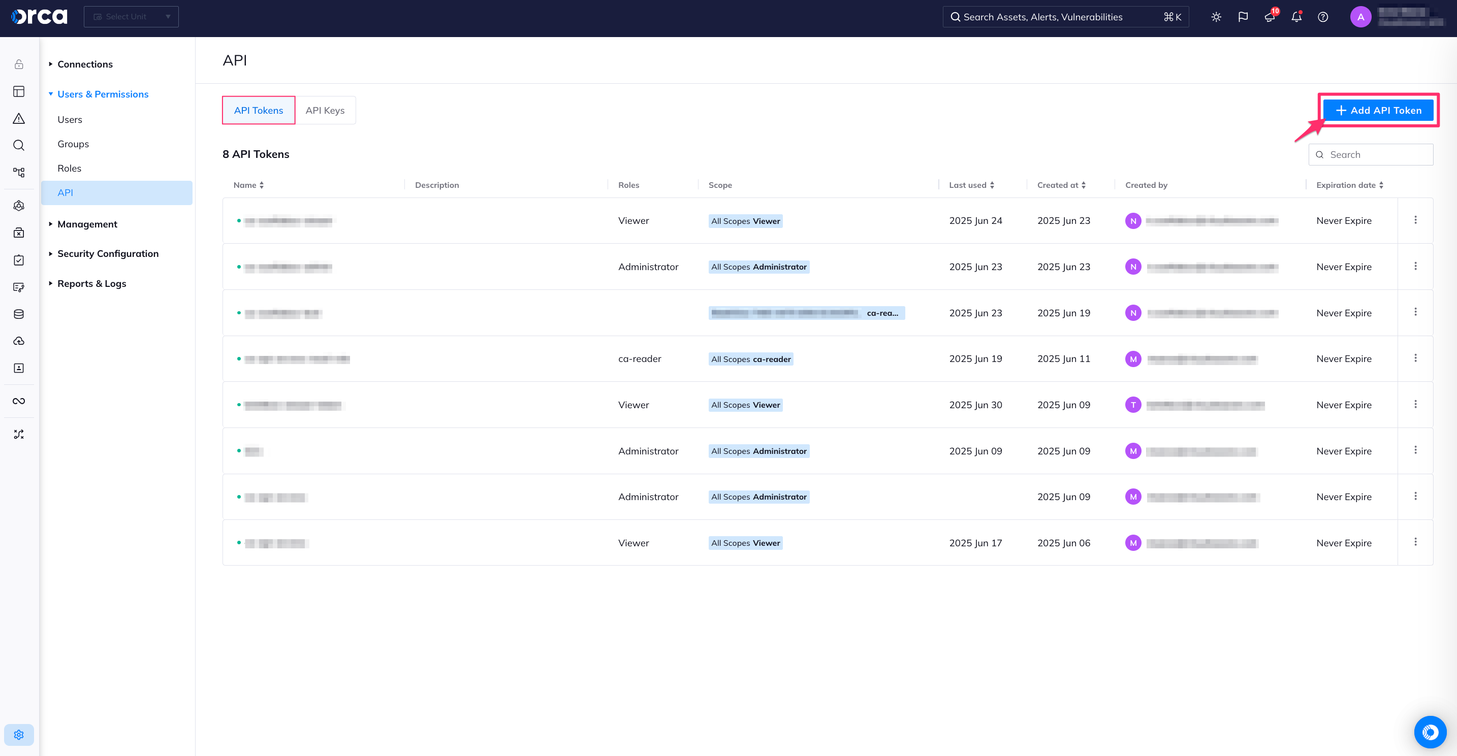 Orca Security - create API token - add API token.png