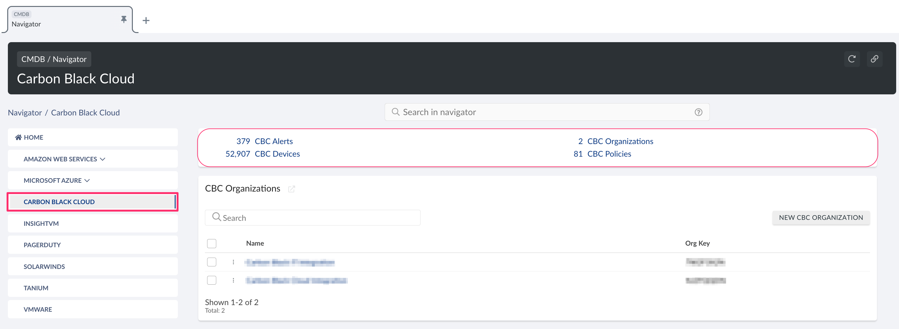 Carbon Black Cloud - CBC objects in CMDB.png
