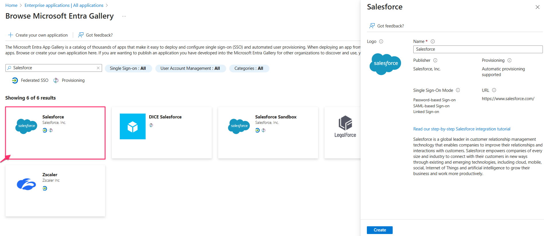 Azure Entra ID SSO - setup in Azure - new application - Salesforce.png