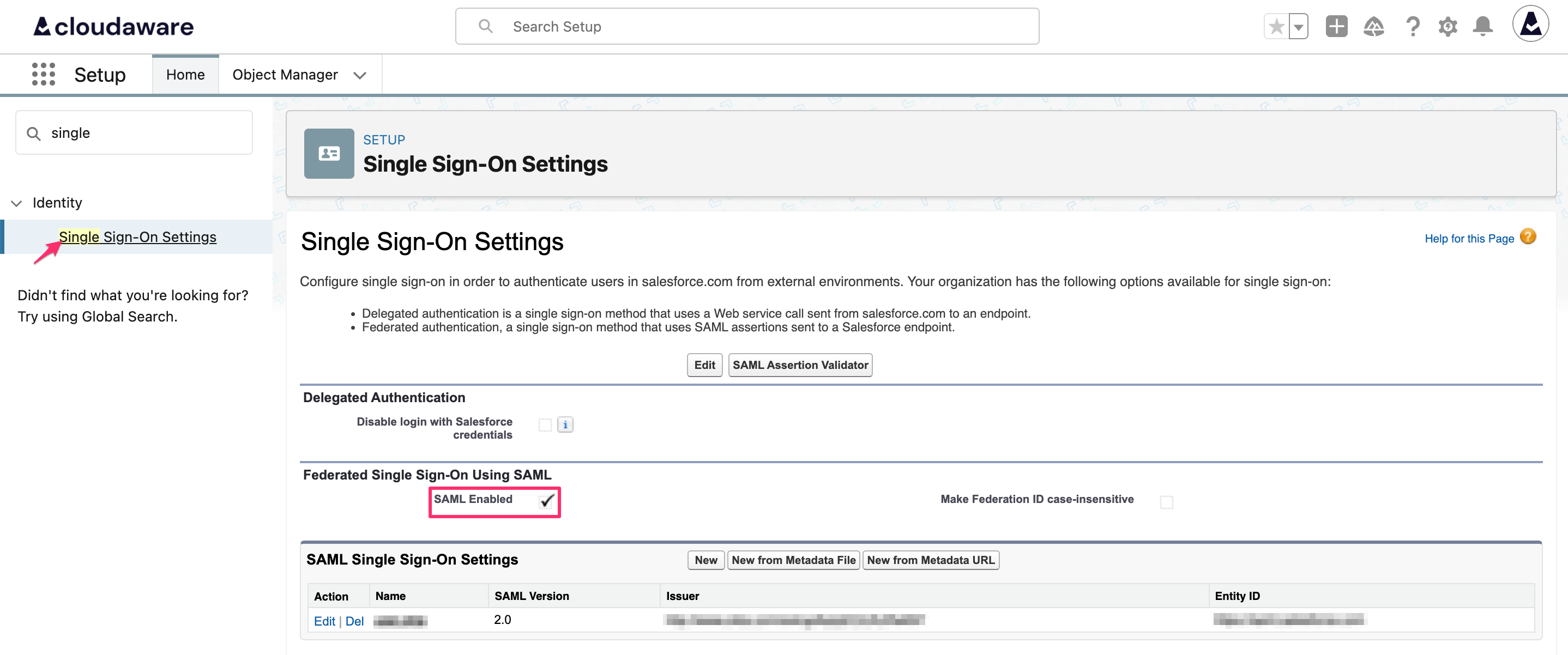 Azure Entra ID SSO - setup in Cloudaware - SAML Enabled.png
