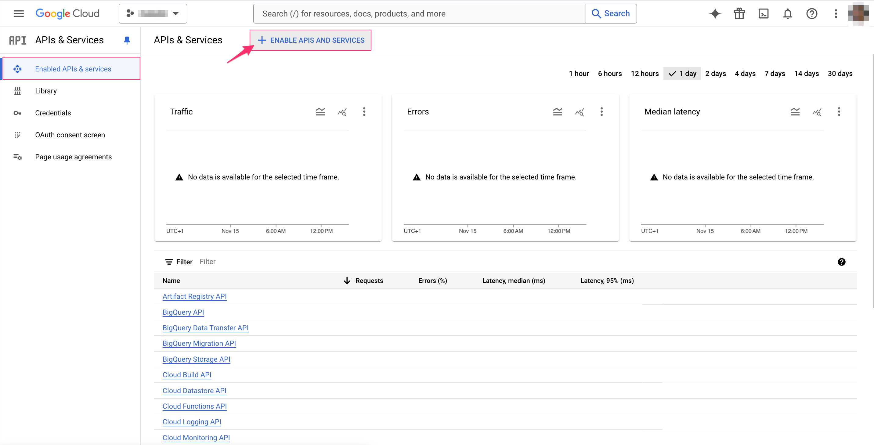 GCP start guide - setup in Google - enable APIs & services.png